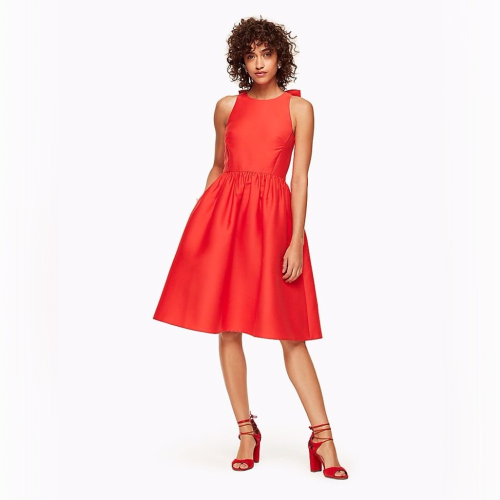 Kate Spade Bow Back Fit and Flare Dress Sz 8